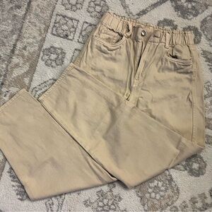 H&M Women's Beige High Waisted Pants